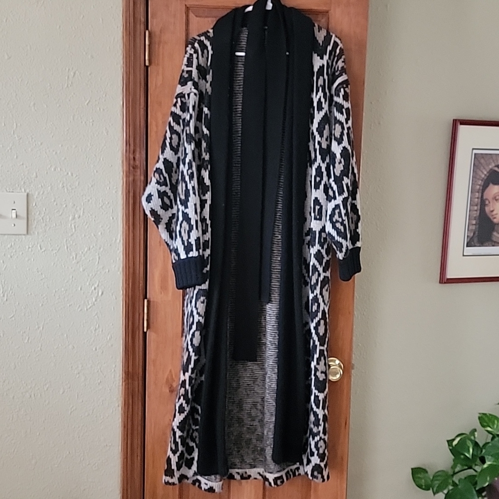 Full length Wool Leopard Print Jacket